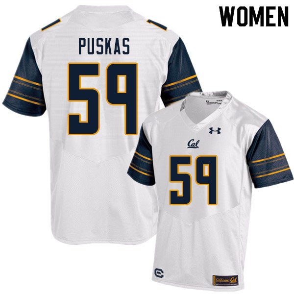Women #59 Ryan Puskas Cal Bears UA College Football Jerseys Sale-White